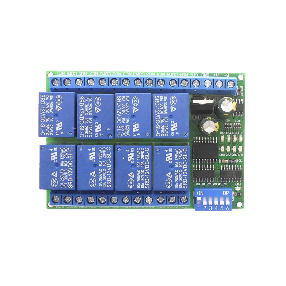 Модуль платы переключателя 12 в 8 каналов RS485 Modbus RTU канальный релейный
