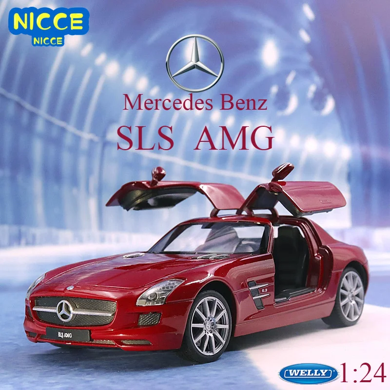 

WELLY 1:24 Mercedes Benz SLS AMG 230 SL Sports Car Simulation Alloy Car Model Craft Decoration Toy Collection Tools Gift