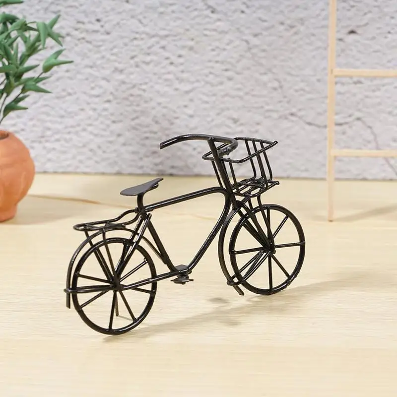 

1:12 Dollhouse Accessories Black Small Bike Material Furniture Simulation Dollhouse Model Decorations Dollhouse K1T6