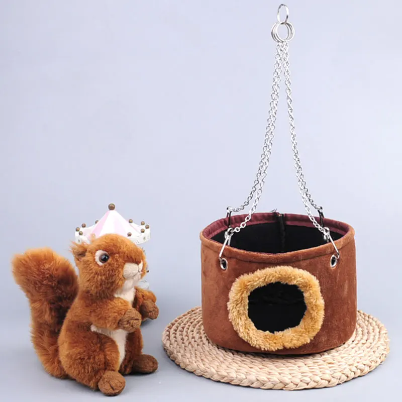

Squirrel Hanging Basket Hamster Bed Pet Bed Four Seasons Cotton Nest Flying Hanging Nest Hamster Hammock Classic Pet Supplies