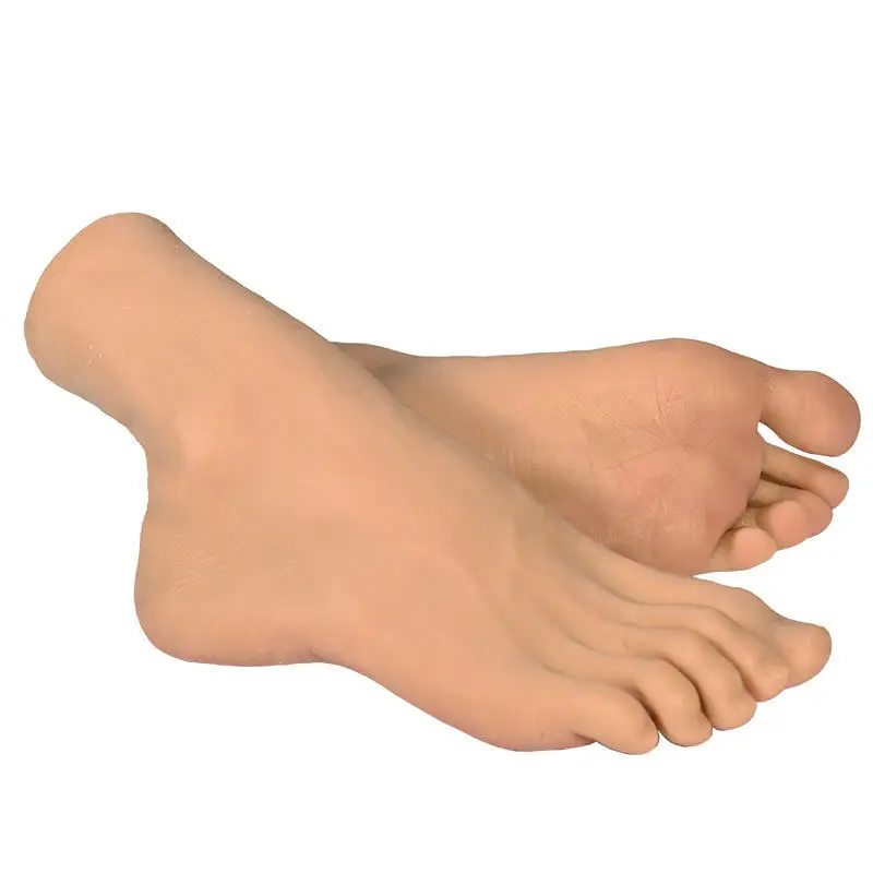 Male Silicone Foot Model Fetishes BDSM Play Gay Worship Master Slave Trampling Shoe Size 44 Toe Move Freely Fetish Men |