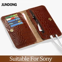 for sony xperia xz1xz2 xz3 xz4 xa2 xa3 l3 compact xz z5 premium case crocodile texture cover cowhide phone bag wallet