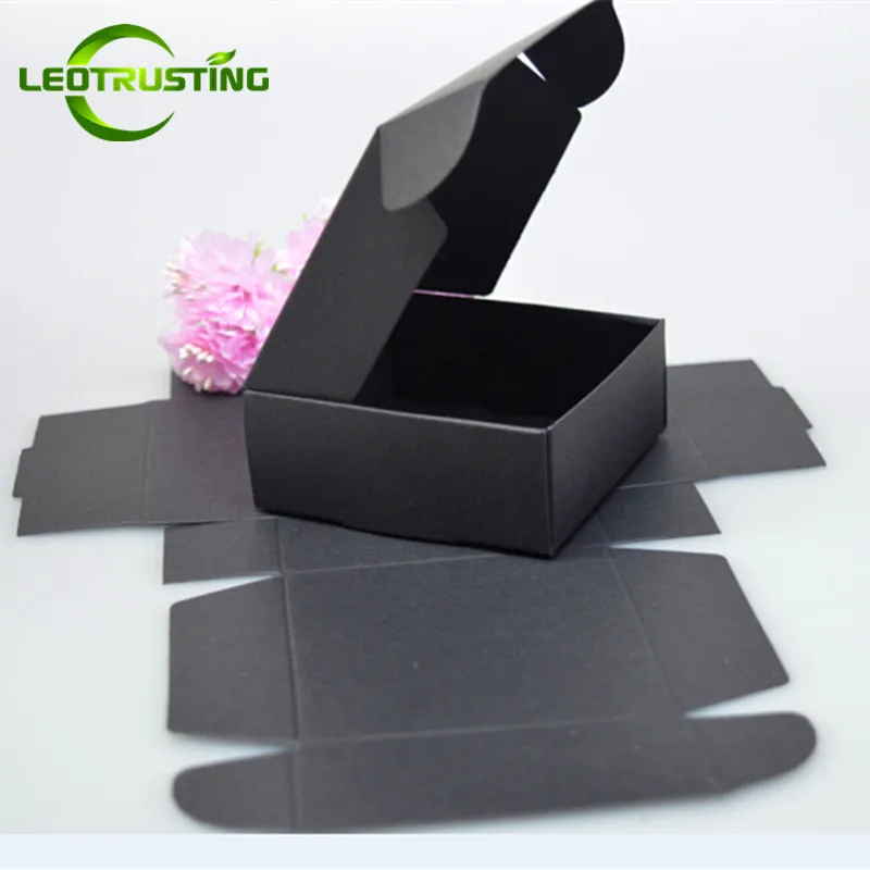 Leotrusting 50 шт. маленькие пустые черные картонные коробки для свадебных подарков