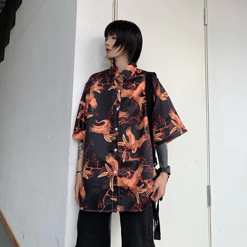 

Рубашки женские блузки лето 2022 блузка пляжная рубашка в стиле панк Повседневная Уличная одежда мужские поло с коротким рукавом модная одеж...