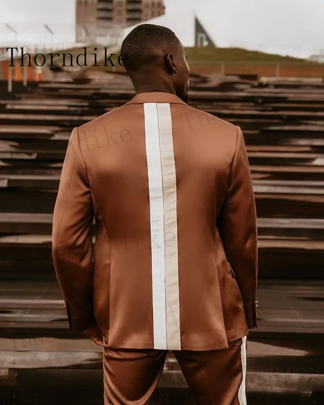 Мужской костюм для свадьбы Thorndike Белый однобортный пиджак с лацканами и брюки