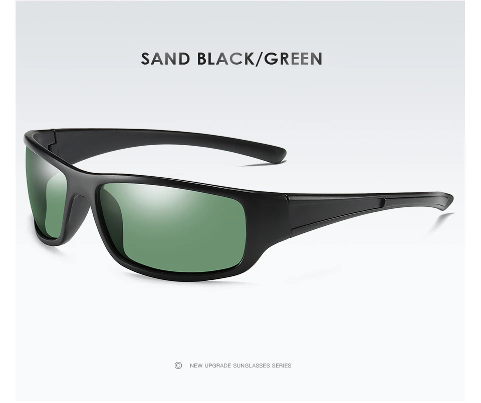 Black- Green Aoron, новинка, мужские поляризованные солнцезащитные очки для улицы, спортивные мужские солнцезащитные очки s, очки, солнцезащитные очки с защитой от ультрафиолета - Цвет линз: Black- Green