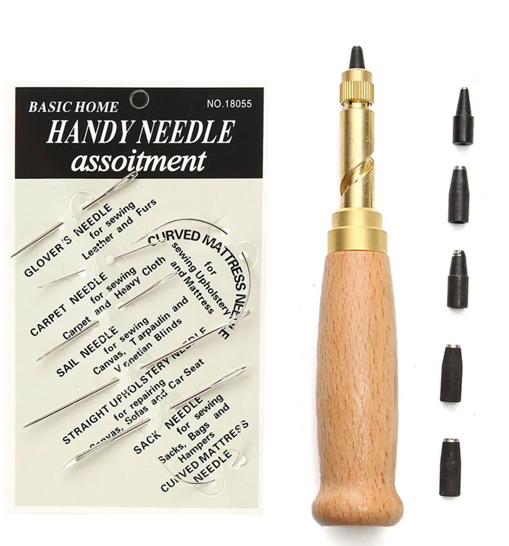 37/48 шт Профессиональный Кожа ремесло набор инструментов ручная швейная строчка