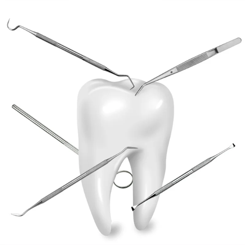 5 шт./компл. Нержавеющая сталь стоматологическое зеркало стоматологический