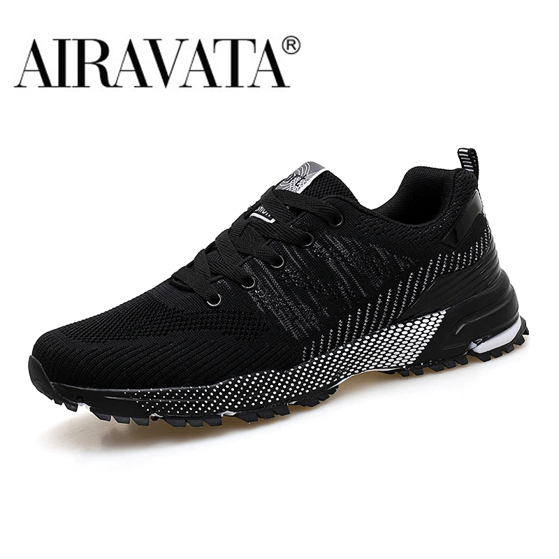 

Airavata 2021 Men's Running Sneakers Shoes Lace Up Casual Outdoor Lightweight Breathable Sports Male Athletic Gym Shoes