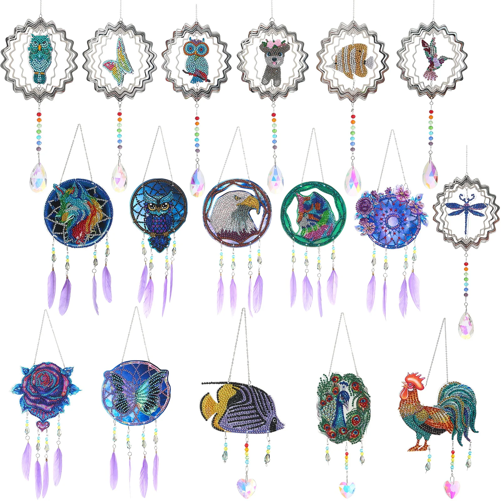 Diamond Painting Wind Chime DIY Window Hanging Pendant Special Shaped Diamond Embroidery Kit Cross Stitch Home Window Chime