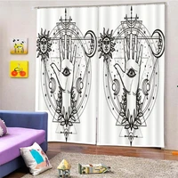 house sun moon witchcraft divination window curtains living room bedroom kitchen curtain drapes window treatment