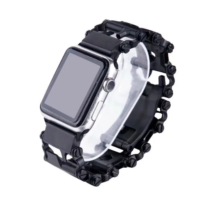 Тяжелый ремешок для часов Apple Watch Series 5 4 3 2 1, ремешок на запястье, металлическая Механическая цепь, многофункциональная отвертка, браслет для часов