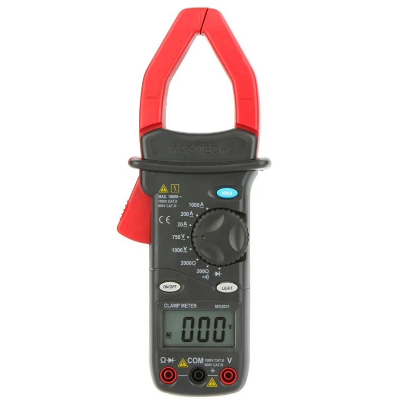 MASTECH MS2001 цифровой AC клещи 1000A AC/DC Вольтметр Амперметр Омметр тестер W/ЖК-подсветка Мегаомметр