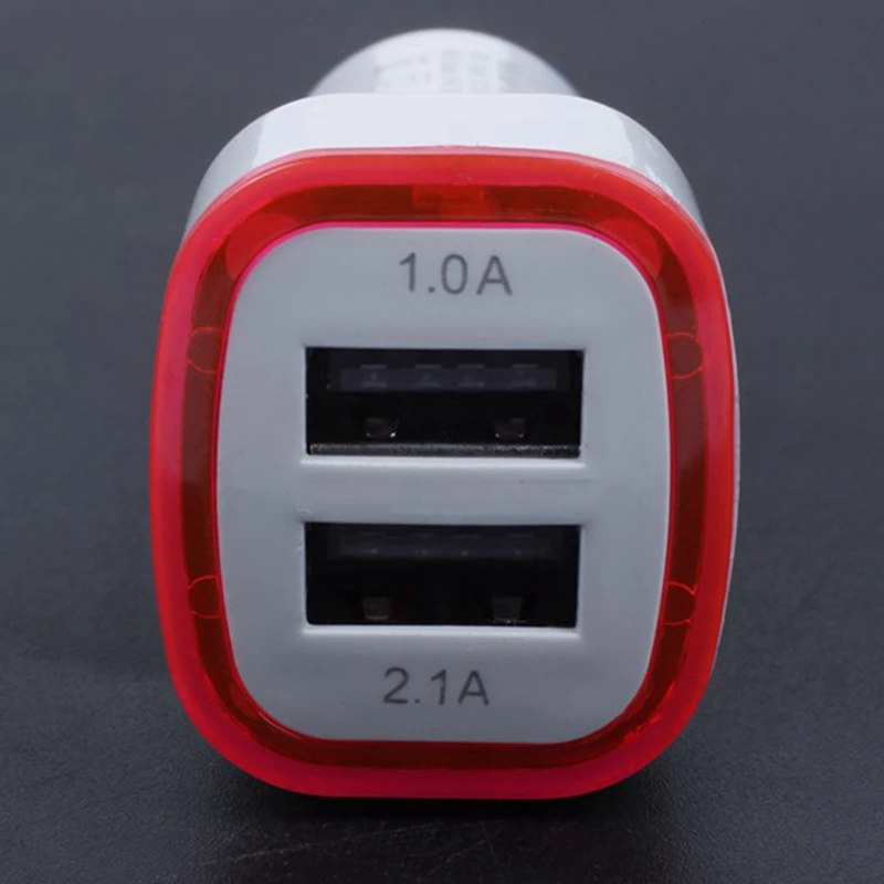 Зарядное устройство для телефона 2.1 светодиодный USB двойной порт горячий адаптер