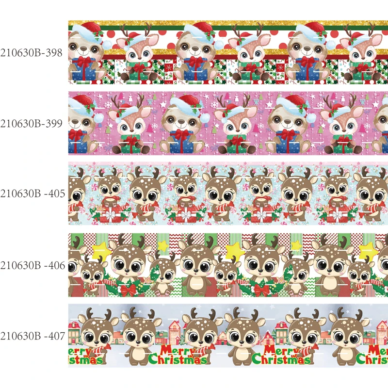 

Christmas cartoon grosgrain printed ribbons(50 yards/lot) Popular 16mm 22mm 25mm 38mm 50mm 75mm
