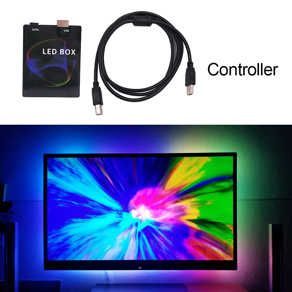 DC 5V DIY окружающей среды ТВ ПК Мечта Экран USB Светодиодные ленты WS2811 WS2812B SK6812 RGB