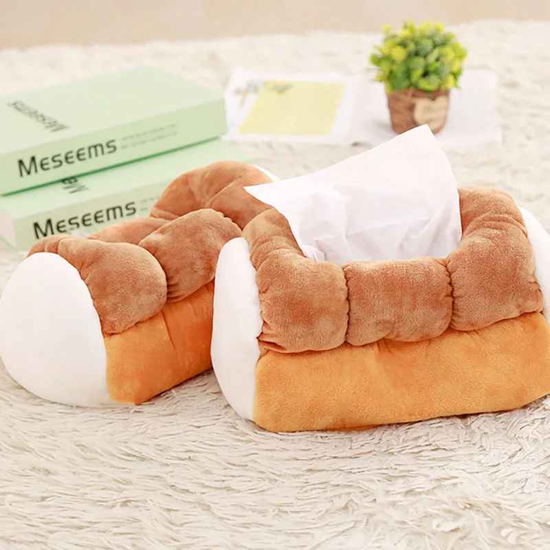 

Tissue Boxes Nordic Style INS Simulation Creative салфетница Lovely Toast Plush Toys Home Car Tea table Napkin Box Decoration