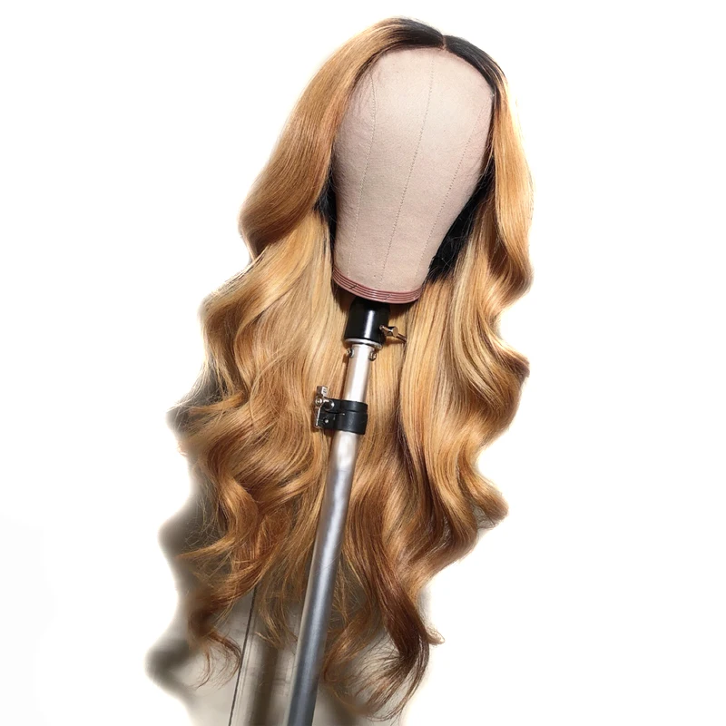 Цветной парики из натуральных волос на кружевной 1b27 эффектом деграде (переход от