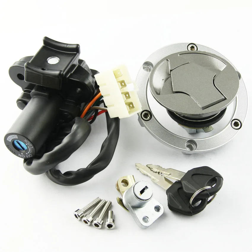Ignition Switch Fuel Gas Cap Seat Lock Key Kit For Kawasaki Ninja EX250 EX300 BX250 ER250 Z250SL BR250 250 300 Z250 250SL    ABS