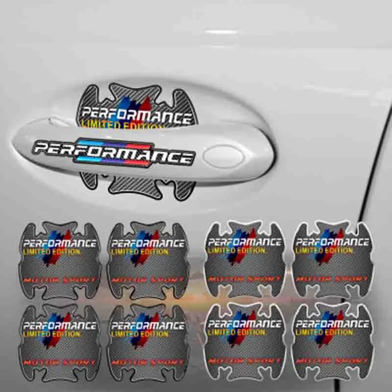 Углеродные 4 шт. M Power Автомобильная дверная ручка царапины наклейка для Bmw X5 E70 X6 E71