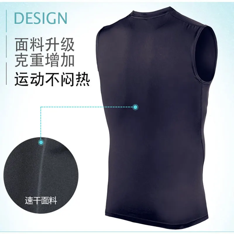 Summer Men Sport Shirts Elastic Quickly Dry sleeveless Sweatshirt Vest Jogger Exercise Workout Running Casual Shirt Sportswear