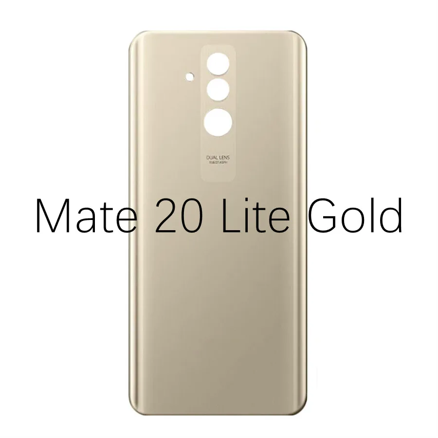 Для huawei mate 20 Lite Крышка для батареи Задняя стеклянная панель Задняя Дверь Корпус чехол для huawei mate 20 Pro крышка для батареи mate 20 окно - Цвет: Mate20 Lite Gold