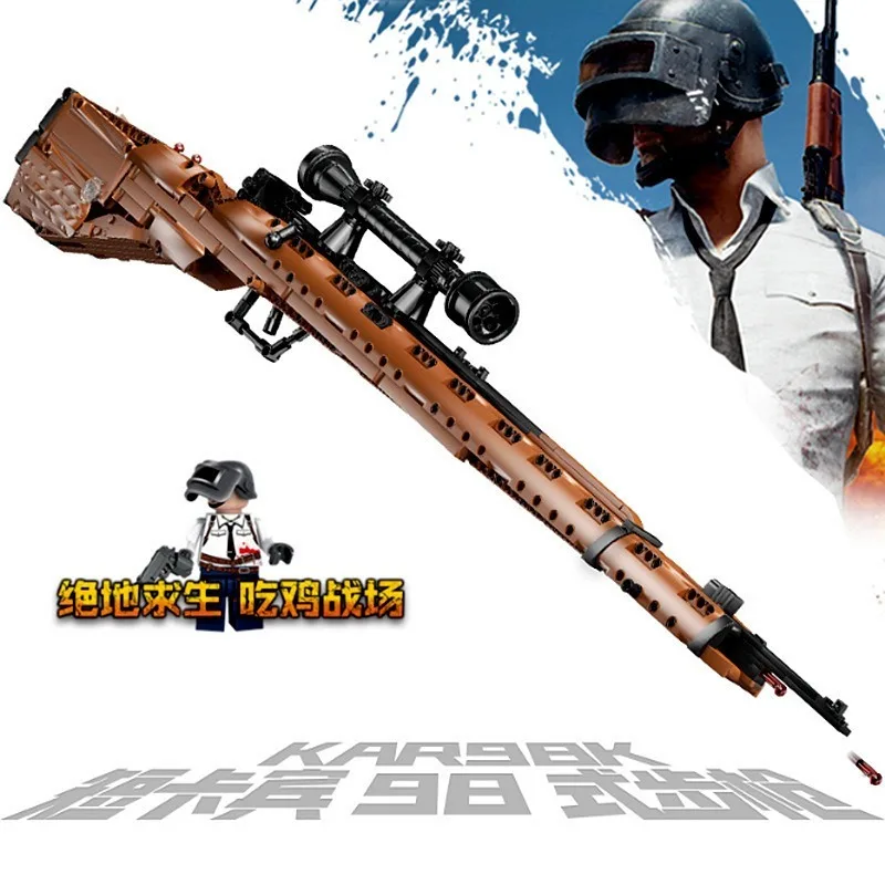 Игрушечные пистолеты 98k наборы военные 41011 строительные блоки Ak47 комплекты