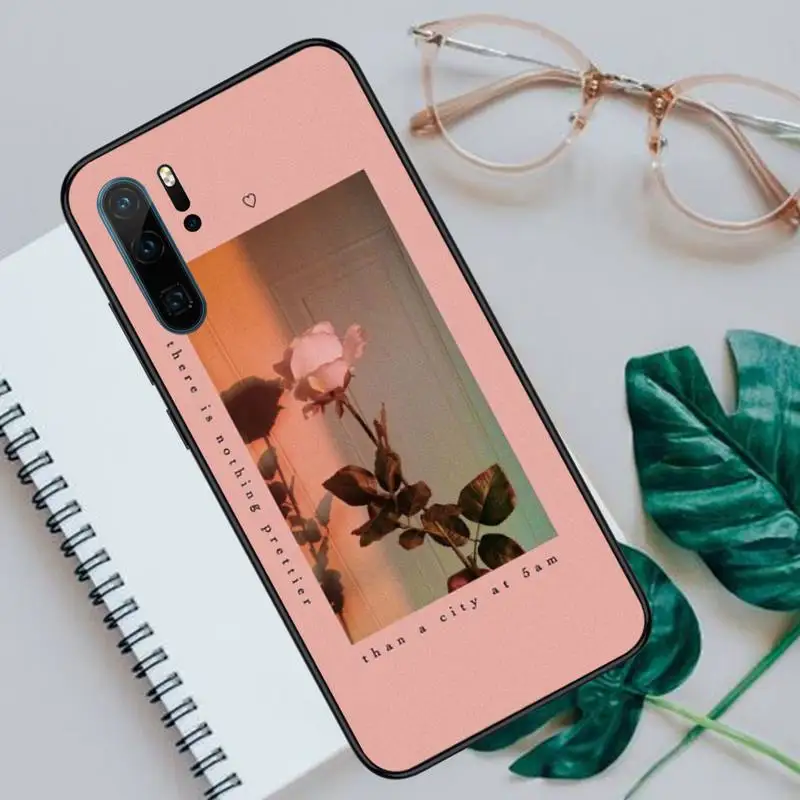 

Aesthetic song blue pink flowers Phone Case For Huawei P9 P10 P20 P30 Pro Lite smart Mate 10 Lite 20 Y5 Y6 Y7 2018 2019