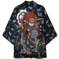 traditional japanese samurai cat kimonos cardigan robe men 2021 summer women yukata haori casual cosplay anime clothing