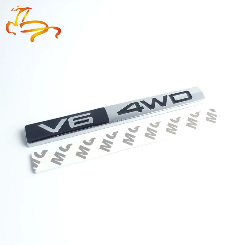 3D металлическая хромированная 4WD V6 эмблемы колеса авто автомобиля стикер