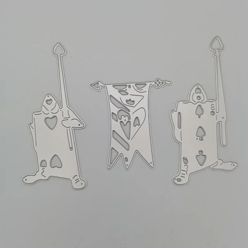 Два солдат и флаги металлический Трафаретный вырубной штамп трафареты