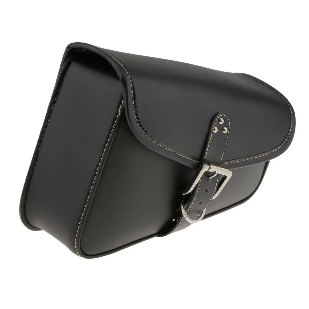 Black PU Leather Motorcycle Universal Saddle Panniers Luggage Bag Storage | Bags &