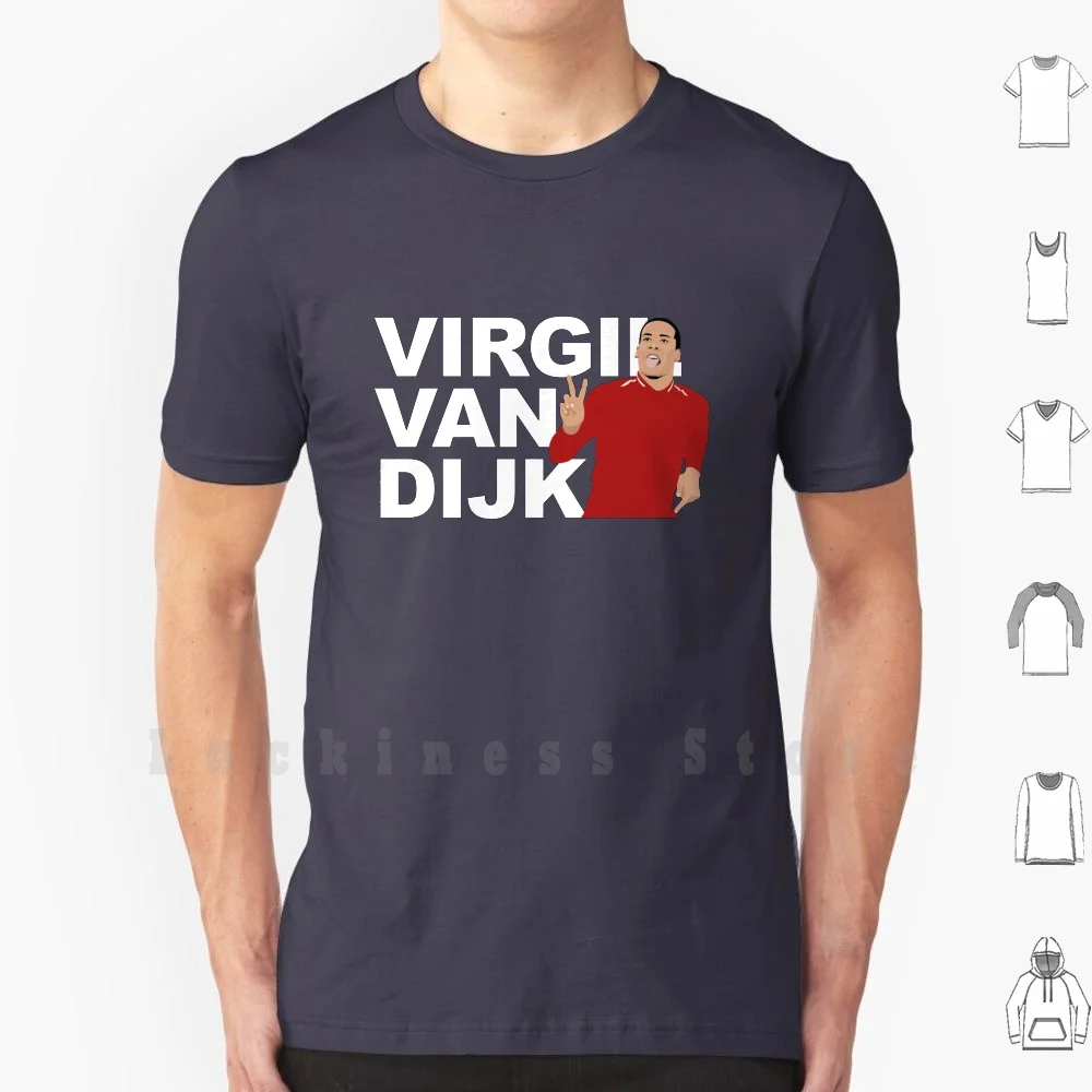 Вирджил Ван Дейк (белый) Футболка Для мужчин хлопок S - 6xl Virgil Vvd Мохаммеда Салаха