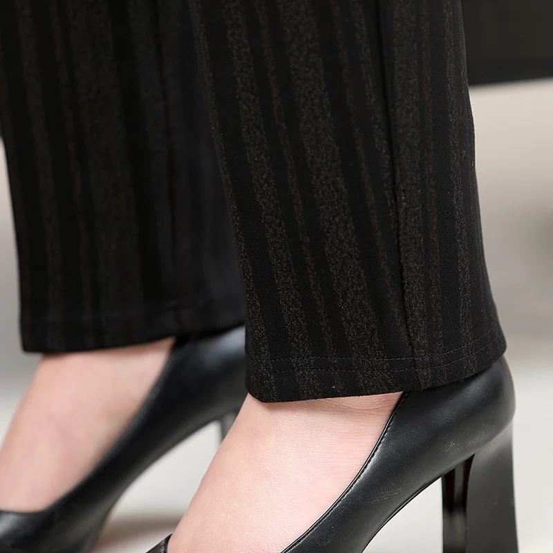 

Plus size XL-8XL Middle-aged Women Trousers Spring Autumn Elastic High Waist Straight Pants Women Elegant Black Winter Pants 731