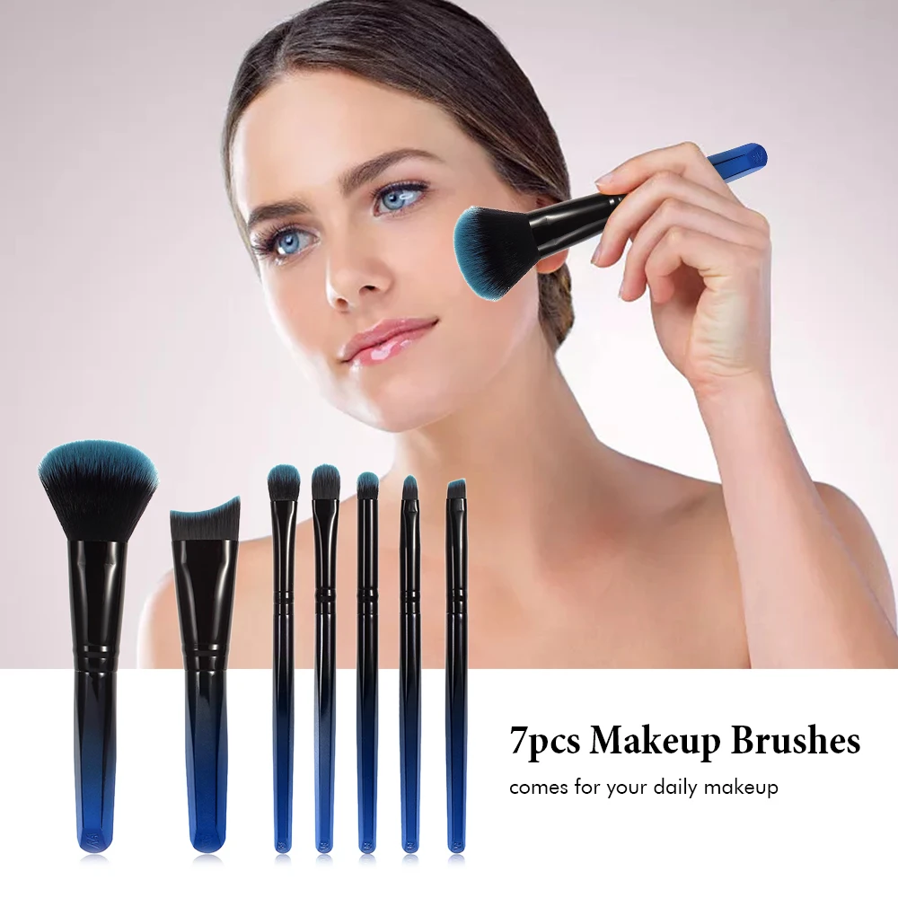 7 шт. набор кистей для макияжа щетки в ассортименте теней век Свободная пудра