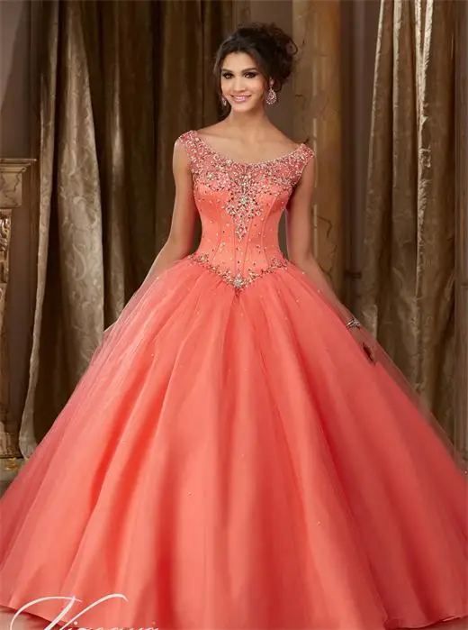 Коралловые Бальные платья сексуальные стразы на спине расшитые бисером Дешевые