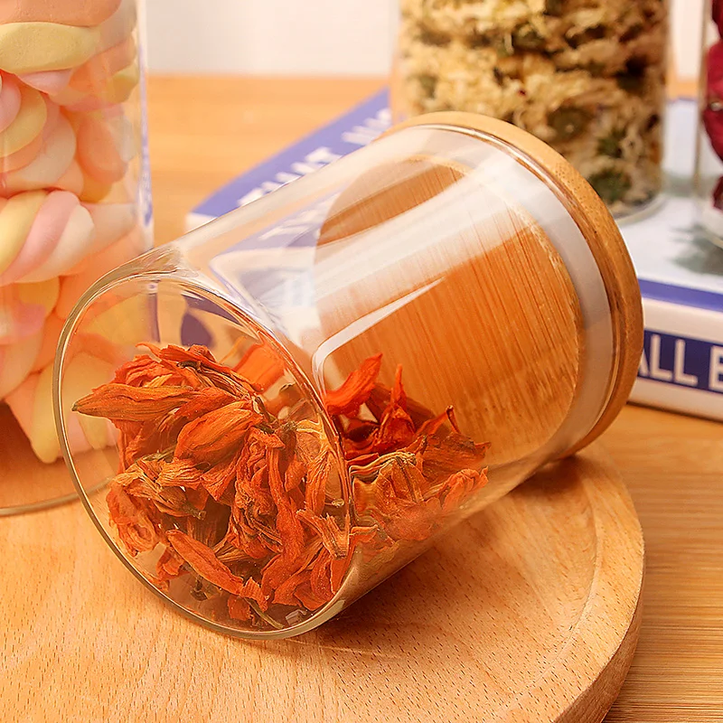 Glass Container Eco-Friendly Cover Candy Jar Cereal Bamboo Products Housewares Jars And Lids | Дом и сад