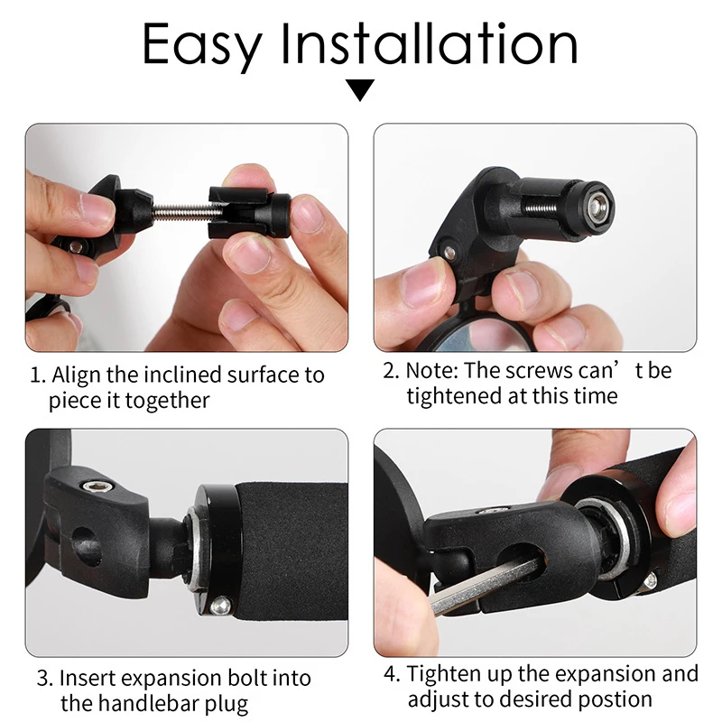 

WESTBIKING Bike Rear Mirrors Cycling Bicycle Mobility Scooter Round Handlebar End Mirror 360 Rotatable Adjustable