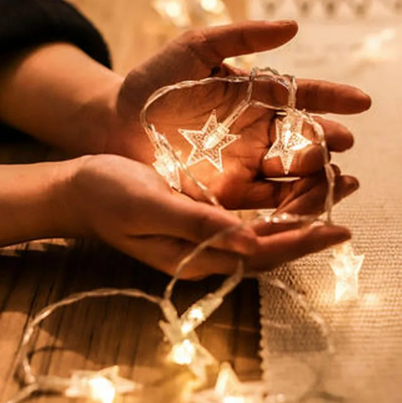 

10/20/40 LED Star Light String Twinkle Garlands Battery Powered Christmas Lamp Holiday Party Wedding Decorative Fairy Lights