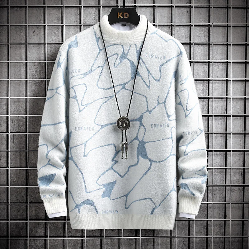

Кашемировый свитер для мужчин, брендовая одежда в стиле хип-хоп, мужские свитера, зимний плотный теплый пуловер с высоким воротником