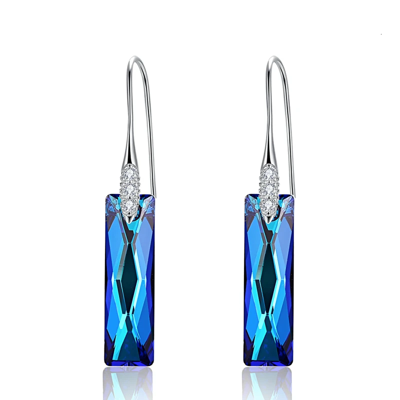 Серьги подвески с кристаллами Swarovski queen buette для женщин модные 925 пробы серебряные