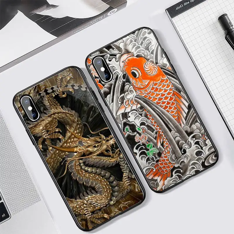

Dragon Chinese style Phone Case Tempered glass For iphone 6 7 8 plus X XS XR 11 12 13 PRO MAX mini