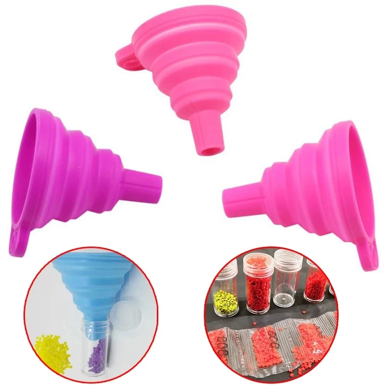 

Diamond Painting Accessories Tool Convenient Foldable Silicone funnel Bead Container Diamond Embroidery Environmental MosaicTool