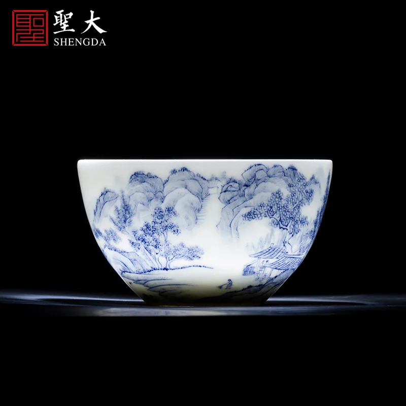 

И чайные чашки с белой долиной ручная роспись керамическая чашка кунг-фу семейная ложь fa чашка все руки Цзиндэчжэнь Чайный сервис мастер