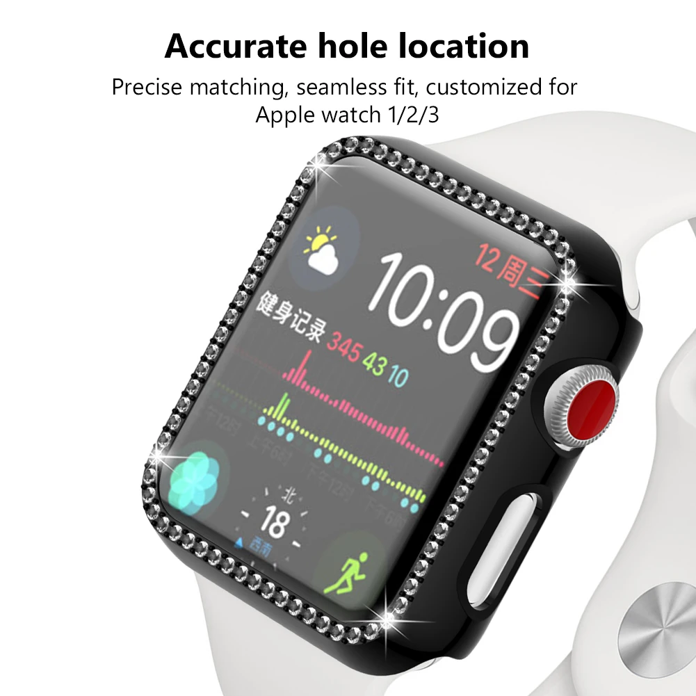 Хрустальные стразы чехол-бампер с алмазами чехол для Apple Watch крышка серии 6 SE 5 4 3 2 1