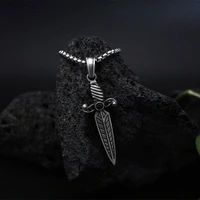 dagger sword pendant necklace ladies retro weapon tag jewelry hanging on the neck retro hip hop mens chain necklace