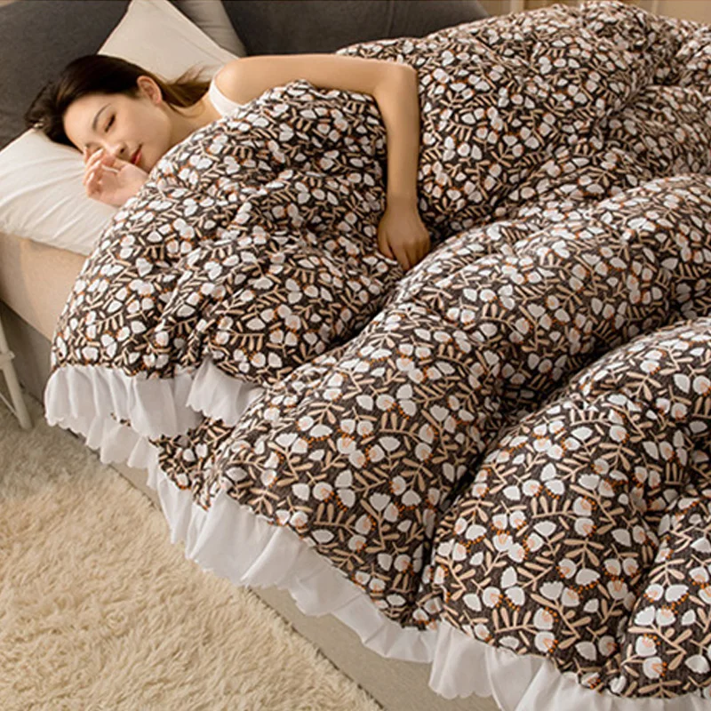 Домашний текстиль рустикальное красивое винтажное удобное одеяло с оборками из