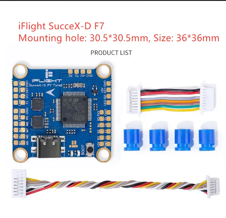 Контроллер полета iFlight 27*27 мм sucex D F7 2 8S STM32F722 TwinG с отверстием M3 для гоночного дрона