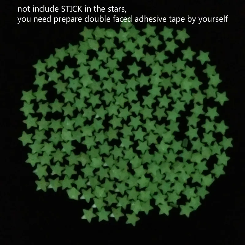 200 шт./компл. DIY 3D светящиеся звезды настенные наклейки флуоресцентный пластик
