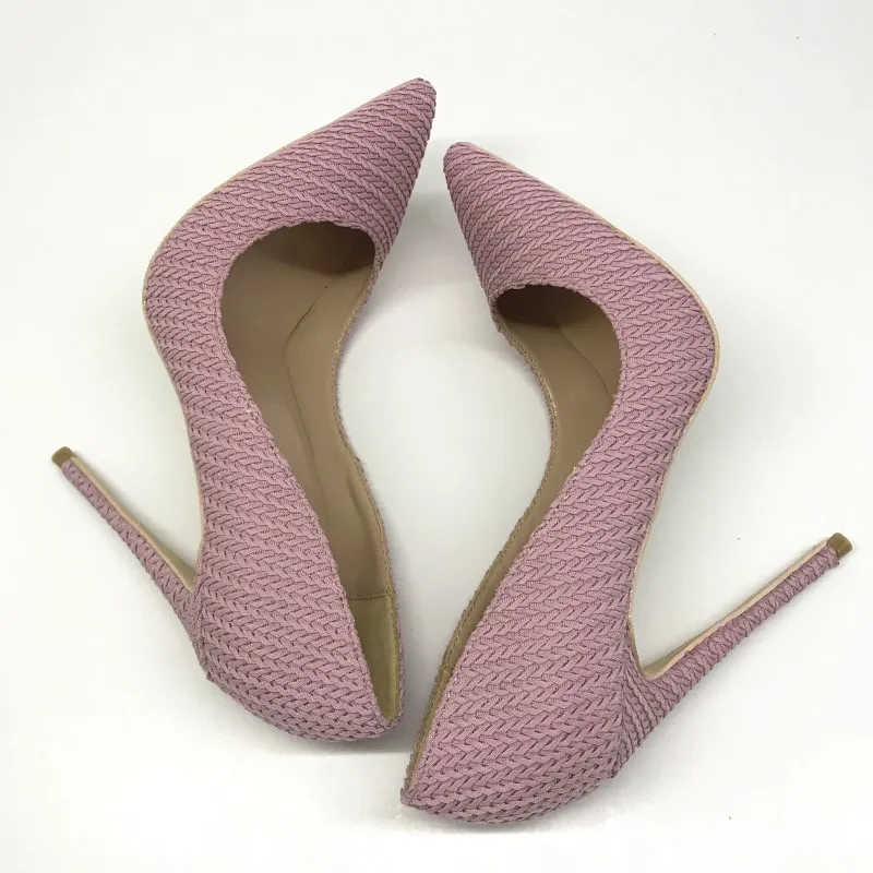 Пикантные тонкие туфли на высоком каблуке 12 см с закрытым острым носком цвет